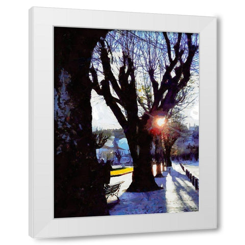 Sunrise in the Alley White Modern Wood Framed Art Print by Medeiros, Celito