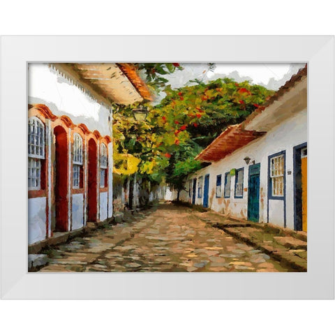 A Town in Brazil II White Modern Wood Framed Art Print by Medeiros, Celito