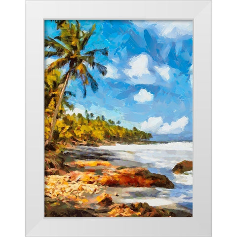 Palm Beach White Modern Wood Framed Art Print by Medeiros, Celito