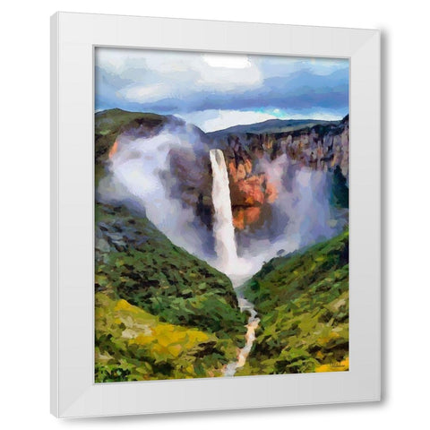 Watterfall White Modern Wood Framed Art Print by Medeiros, Celito
