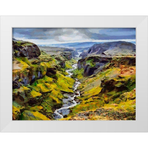 Canyon of the River White Modern Wood Framed Art Print by Medeiros, Celito