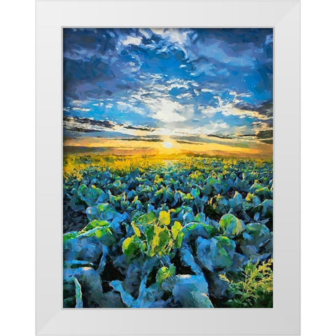 Sunset over the Meadow White Modern Wood Framed Art Print by Medeiros, Celito