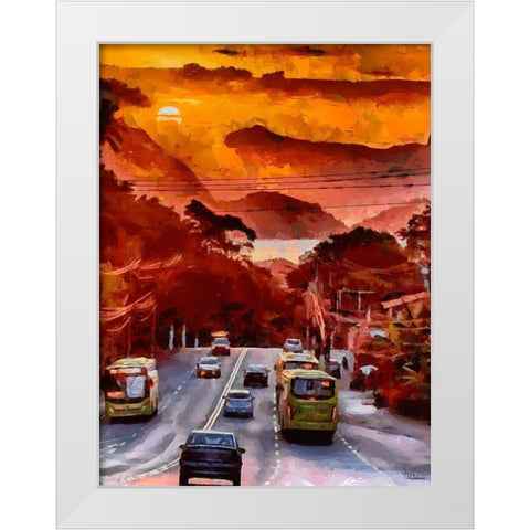 Return home White Modern Wood Framed Art Print by Medeiros, Celito
