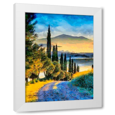 Mountain in Tuscany White Modern Wood Framed Art Print by Medeiros, Celito