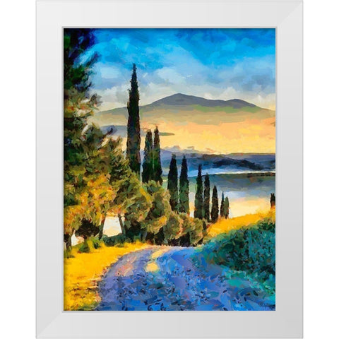 Mountain in Tuscany White Modern Wood Framed Art Print by Medeiros, Celito