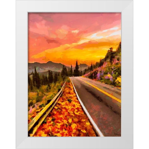 Sunset in the Mountains White Modern Wood Framed Art Print by Medeiros, Celito