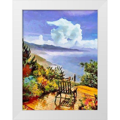 Armchair on the Terrace White Modern Wood Framed Art Print by Medeiros, Celito