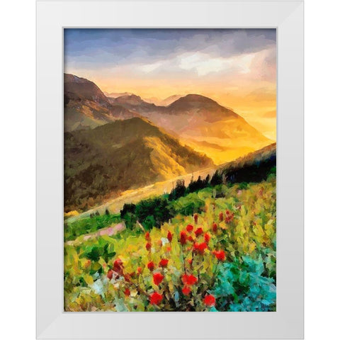 Meadow in the Mountains White Modern Wood Framed Art Print by Medeiros, Celito
