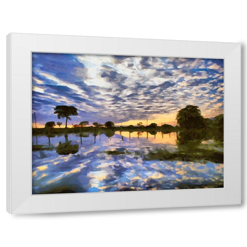 Before Sunrise White Modern Wood Framed Art Print by Medeiros, Celito