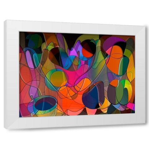 The Game with Colours White Modern Wood Framed Art Print by Medeiros, Celito