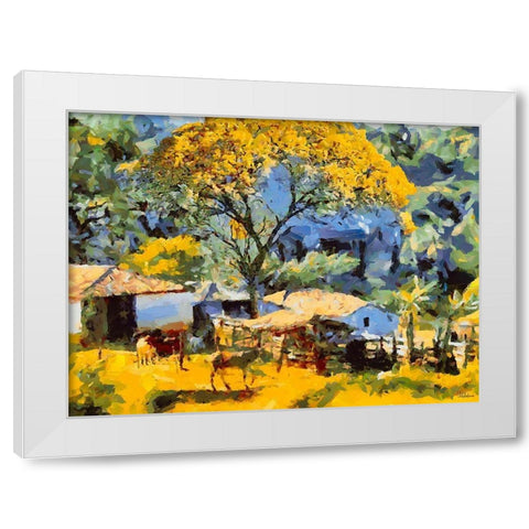 Farm in Brazil III White Modern Wood Framed Art Print by Medeiros, Celito