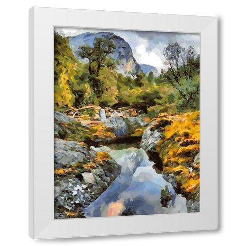 Stream in the Mountains II White Modern Wood Framed Art Print by Medeiros, Celito