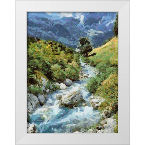 Stream in the Mountains III White Modern Wood Framed Art Print by Medeiros, Celito