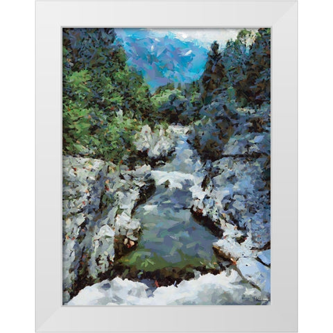 Stream in the Mountains IV White Modern Wood Framed Art Print by Medeiros, Celito