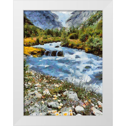 Stream in the Mountains V White Modern Wood Framed Art Print by Medeiros, Celito