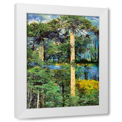 Tropical Trees White Modern Wood Framed Art Print by Medeiros, Celito