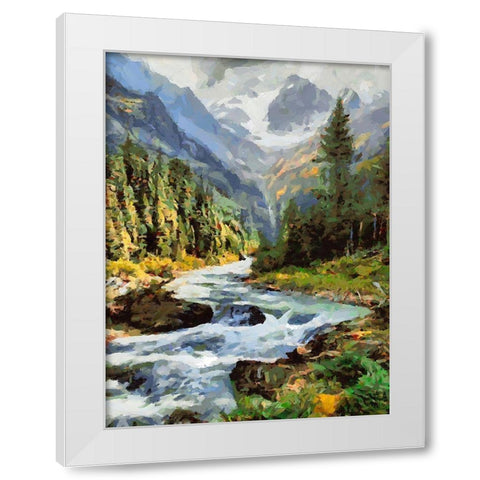 Stream in the Mountains VI White Modern Wood Framed Art Print by Medeiros, Celito
