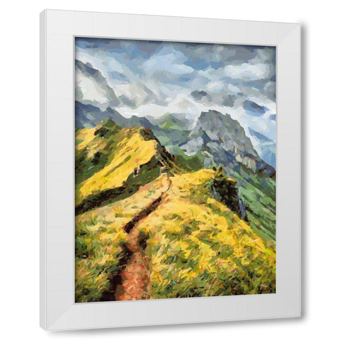 Path in the Mountains White Modern Wood Framed Art Print by Medeiros, Celito