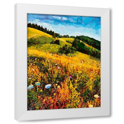 Mountains Meadow I White Modern Wood Framed Art Print by Medeiros, Celito
