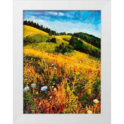 Mountains Meadow I White Modern Wood Framed Art Print by Medeiros, Celito