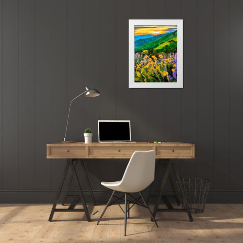 Mountains Meadow II White Modern Wood Framed Art Print by Medeiros, Celito