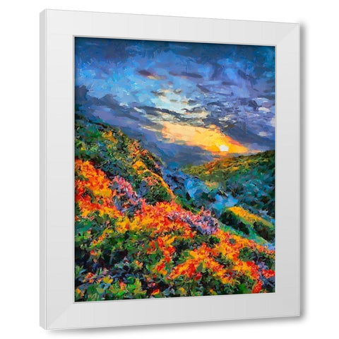 Mountains Meadow V White Modern Wood Framed Art Print by Medeiros, Celito