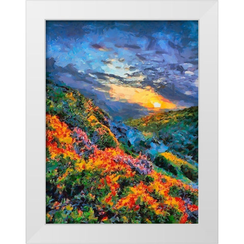 Mountains Meadow V White Modern Wood Framed Art Print by Medeiros, Celito