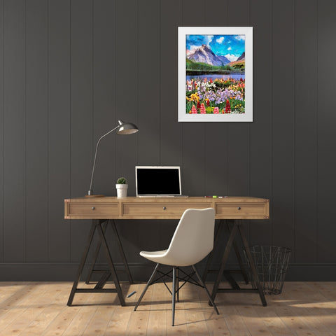 Mountains Meadow VI White Modern Wood Framed Art Print by Medeiros, Celito