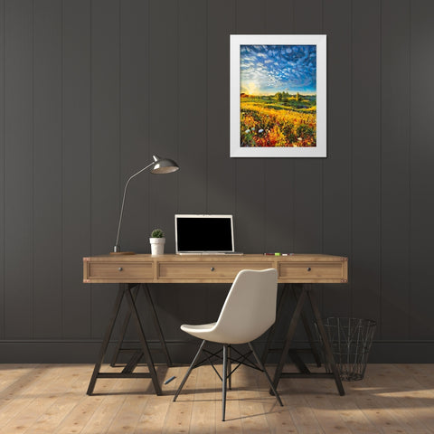 Mountains Meadow IX White Modern Wood Framed Art Print by Medeiros, Celito