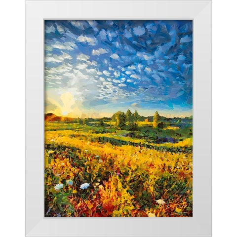 Mountains Meadow IX White Modern Wood Framed Art Print by Medeiros, Celito