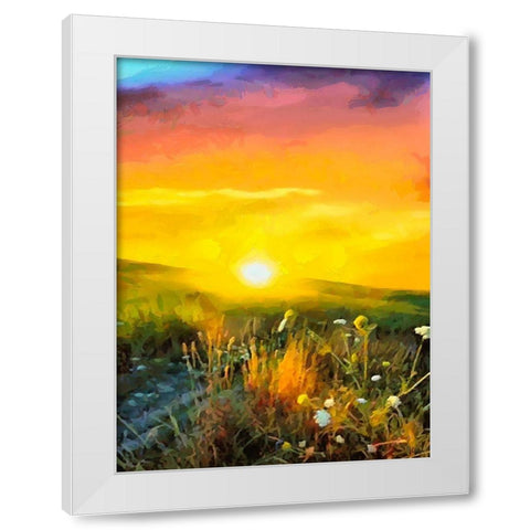 Fresh Sunrise White Modern Wood Framed Art Print by Medeiros, Celito