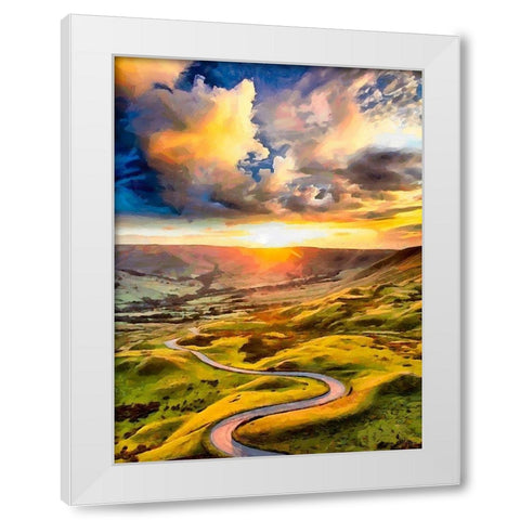 Romantic Sunset I White Modern Wood Framed Art Print by Medeiros, Celito