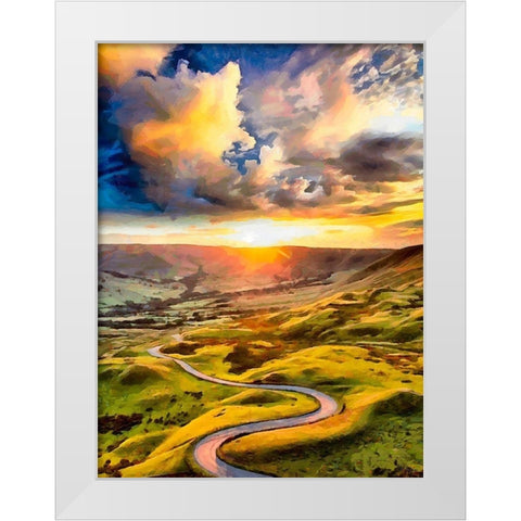 Romantic Sunset I White Modern Wood Framed Art Print by Medeiros, Celito