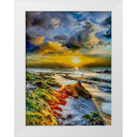 Romantic Sunset II White Modern Wood Framed Art Print by Medeiros, Celito