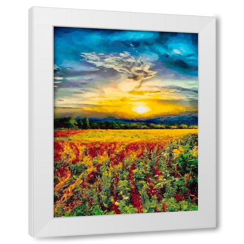 Romantic Sunset III White Modern Wood Framed Art Print by Medeiros, Celito