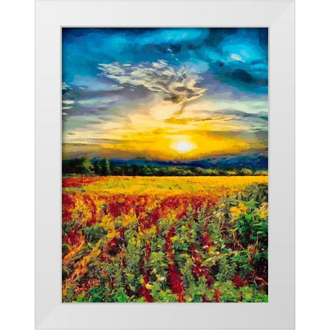 Romantic Sunset III White Modern Wood Framed Art Print by Medeiros, Celito