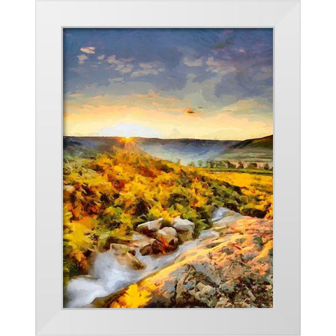 Romantic Sunset V White Modern Wood Framed Art Print by Medeiros, Celito