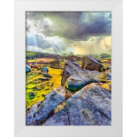 White Rocks White Modern Wood Framed Art Print by Medeiros, Celito