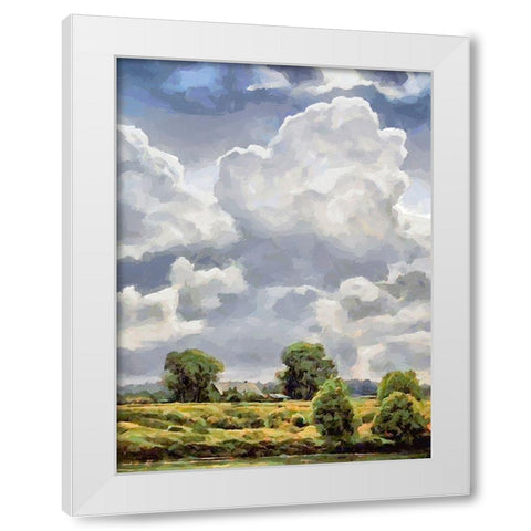 White Clouds I White Modern Wood Framed Art Print by Medeiros, Celito
