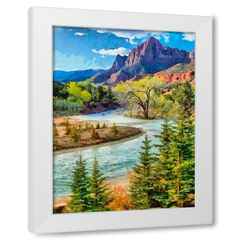 River in the Mountains White Modern Wood Framed Art Print by Medeiros, Celito