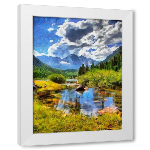 River in the Mountains II White Modern Wood Framed Art Print by Medeiros, Celito