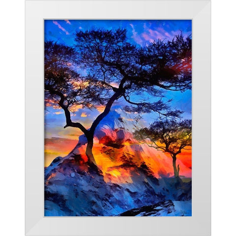 Compilation Tree and Mountain White Modern Wood Framed Art Print by Medeiros, Celito
