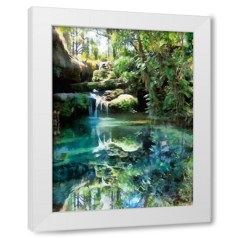 Small Watterfall White Modern Wood Framed Art Print by Medeiros, Celito
