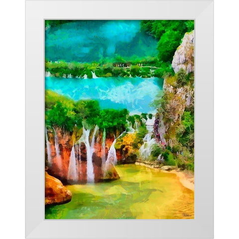 Plitvice Lake White Modern Wood Framed Art Print by Medeiros, Celito