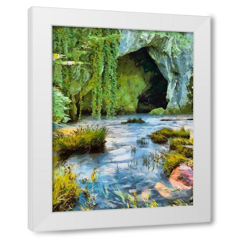 River between Rocks II White Modern Wood Framed Art Print by Medeiros, Celito