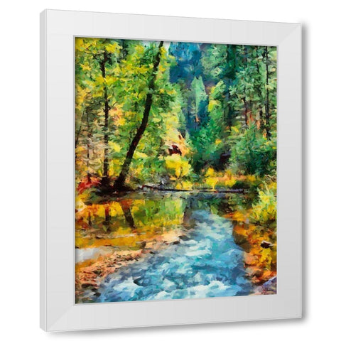 River in Forest White Modern Wood Framed Art Print by Medeiros, Celito