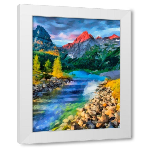 River between Rocks III White Modern Wood Framed Art Print by Medeiros, Celito