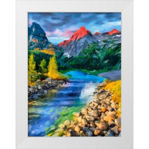 River between Rocks III White Modern Wood Framed Art Print by Medeiros, Celito