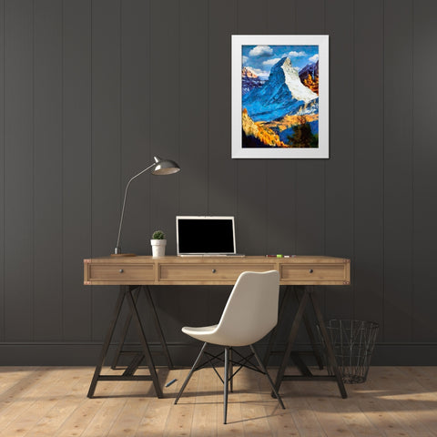 Matternhorn in the Alps II White Modern Wood Framed Art Print by Medeiros, Celito