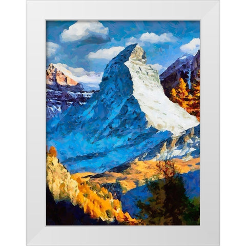 Matternhorn in the Alps II White Modern Wood Framed Art Print by Medeiros, Celito